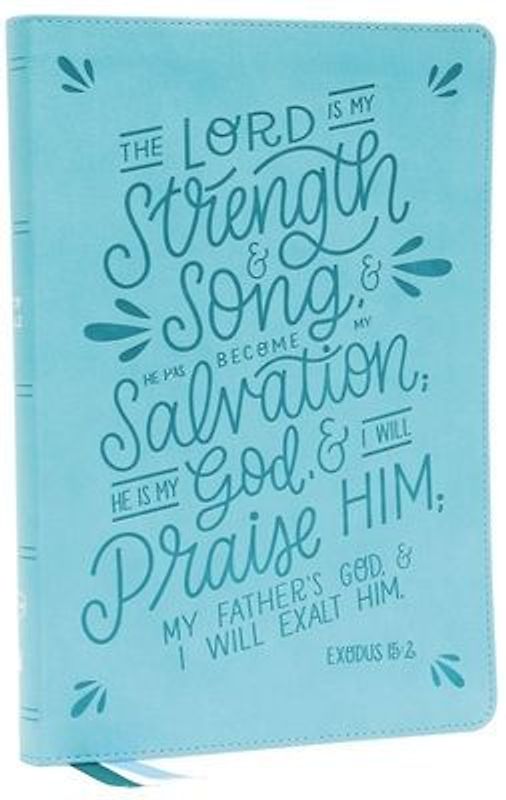 Nkjv, Thinline Bible, Verse Art Cover Collection, Leathersoft, Teal, Red Letter, Comfort Print