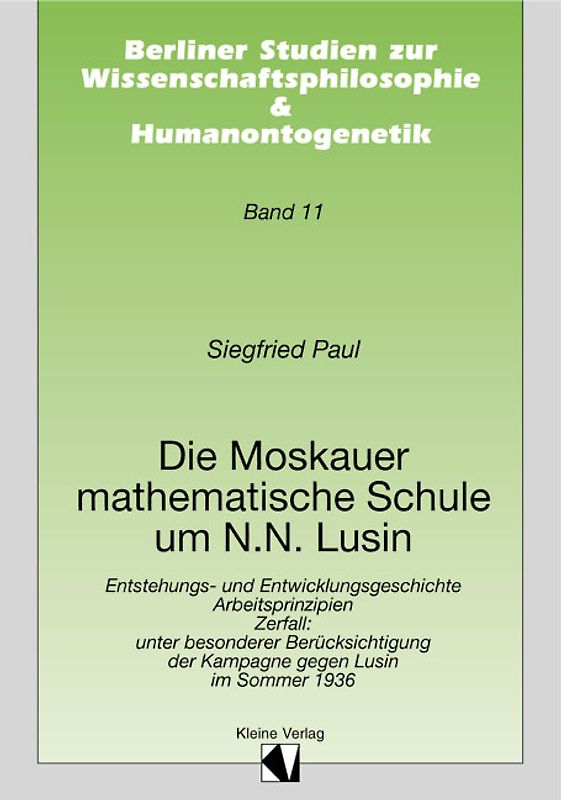 Die Moskauer mathematische Schule um N. N. Lusin