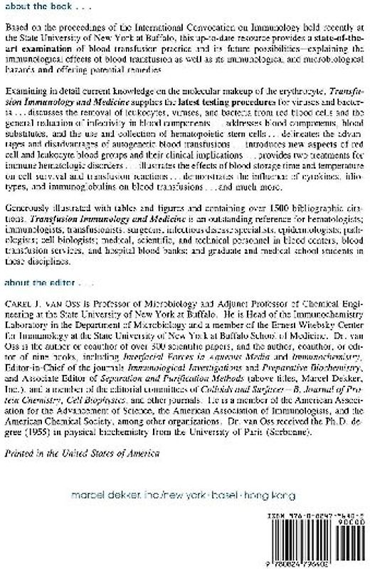 Transfusion Immunology and Medicine