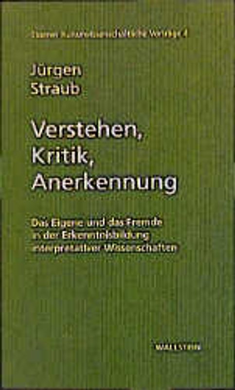 Verstehen, Kritik, Anerkennung