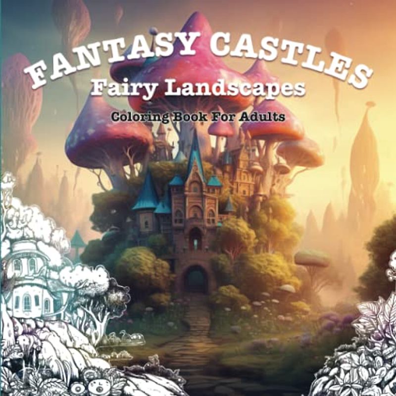 Mystical Fantasy Castles and Fairy Landscapes: 50 Whimsical Coloring Pages for Adults | Relaxation and Stress Relief