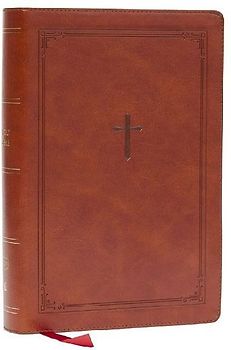 KJV Giant Print End-Of-Verse Reference Bible, Brown Leathersoft, Red Letter, Comfort Print