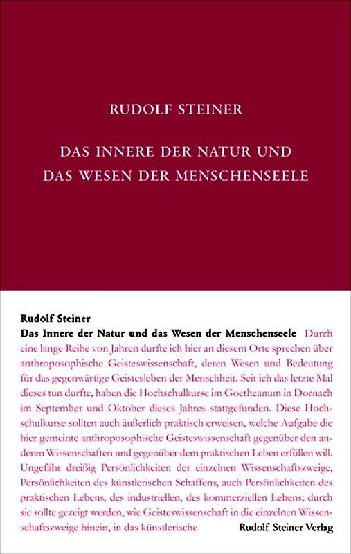 Das Innere der Natur und das Wesen der Menschenseele