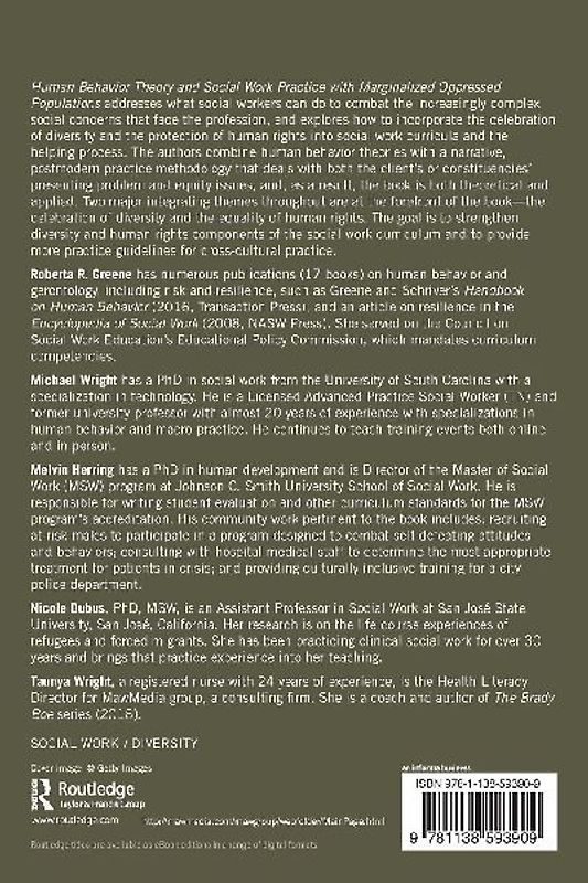 Human Behavior Theory and Social Work Practice with Marginalized Oppressed Populations