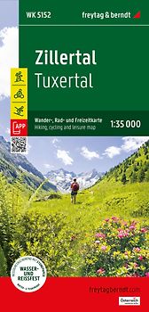 freytag & berndt Wanderkarte WK 5152 Zillertal, Hinteres Zillertal, Tuxertal 1:35.000