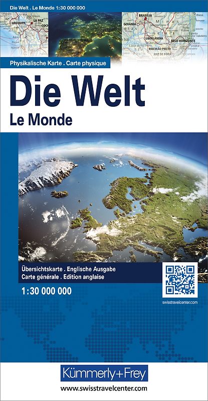 Kümmerly+Frey Weltkarte physikalisch 1:30 Mio.