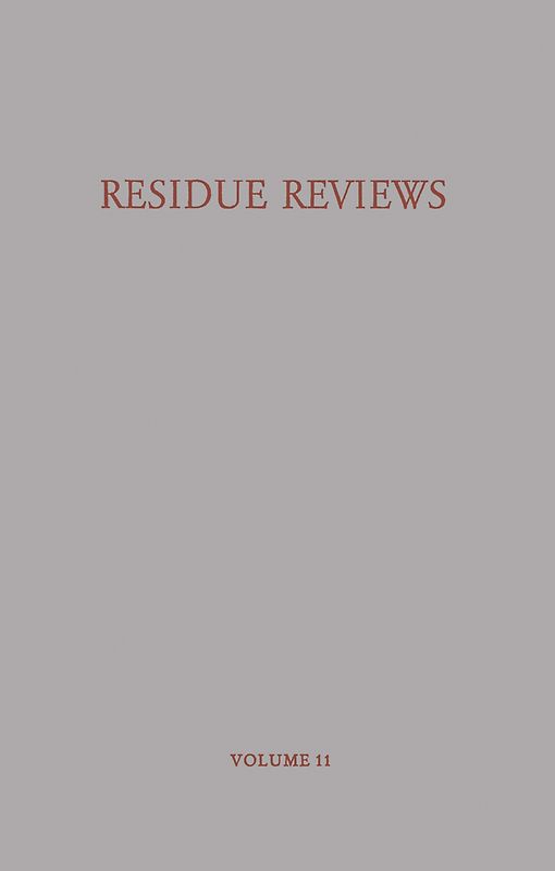 Residue Reviews/Rückstandsberichte