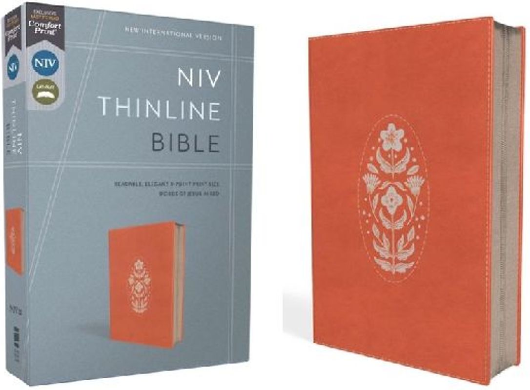 Niv, Thinline Bible, Leathersoft, Coral, Zippered, Red Letter, Comfort Print