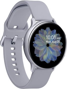 Samsung Galaxy Watch Active2 44 mm - Boîtier en aluminium argent et bracelet sport argent [Wi-Fi + 4G]