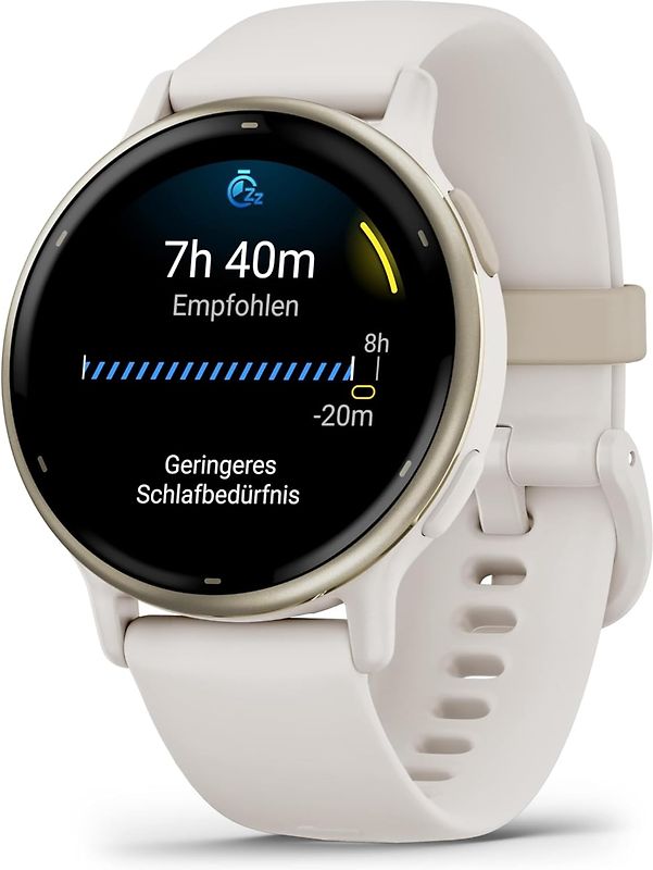 Garmin Vivoactive 5 42 mm or et bracelet en silicone blanc