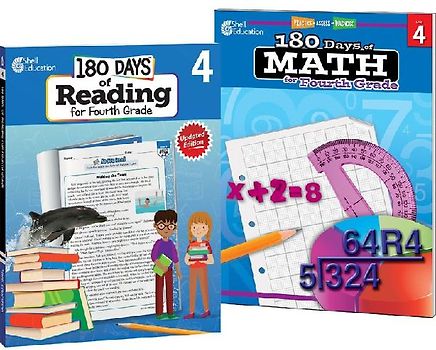 180 Days(tm) Reading & Math for Grade 4: 2-Book Set
