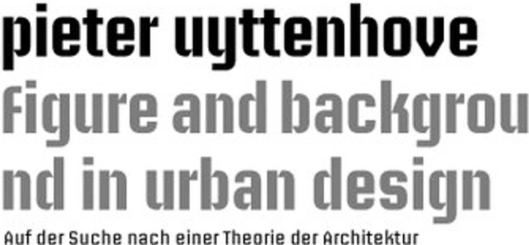 Figure and background in urban design