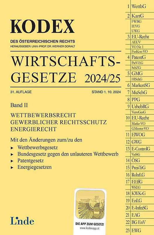 KODEX Wirtschaftsgesetze Band II 2024/25