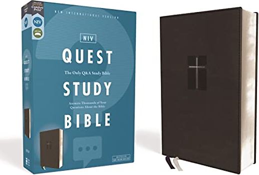 Niv, Quest Study Bible, Leathersoft, Black, Comfort Print