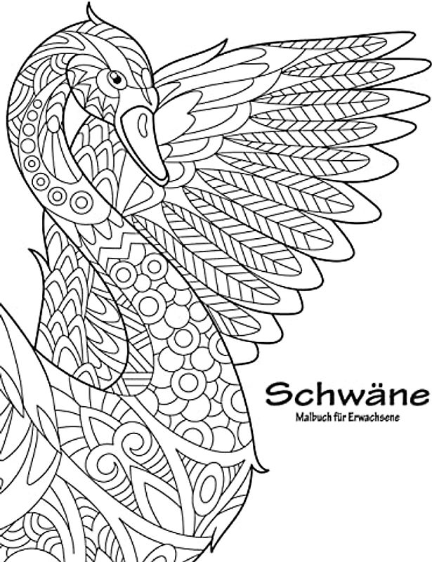 Schwäne-Malbuch für Erwachsene 1