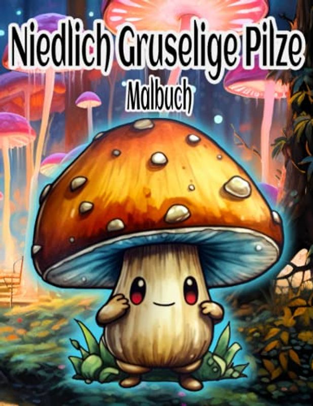 Niedlich Gruselige Pilze Malbuch: Erlebe entspannende Ausmalmomente in der geheimnisvollen Pilzwelt (Magische Pilzgarten)