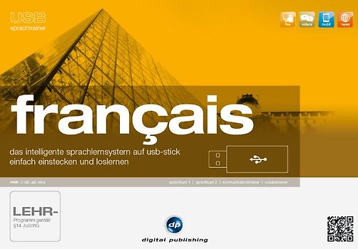 USB Sprachtrainer Français. Das intelligente Sprachlernsystem für Französisch auf USB-Stick