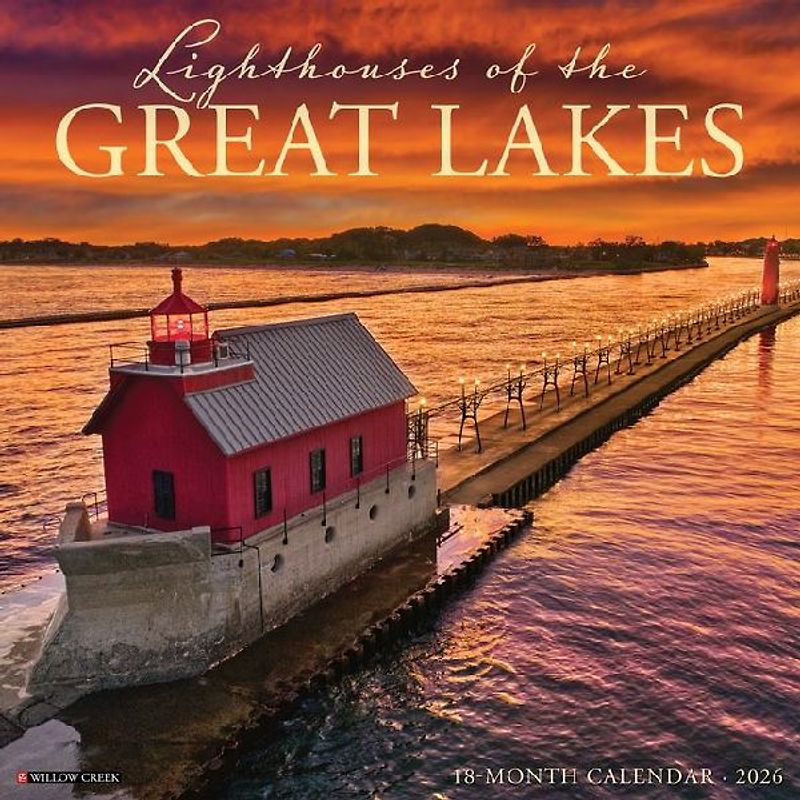 Lighthouses of the Great Lakes 2026 12 X 12 Wall Calendar