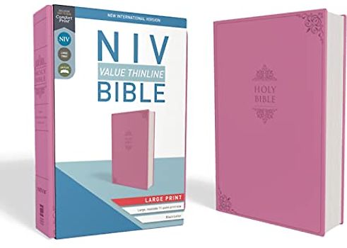 NIV, Value Thinline Bible, Large Print, Imitation Leather, Pink