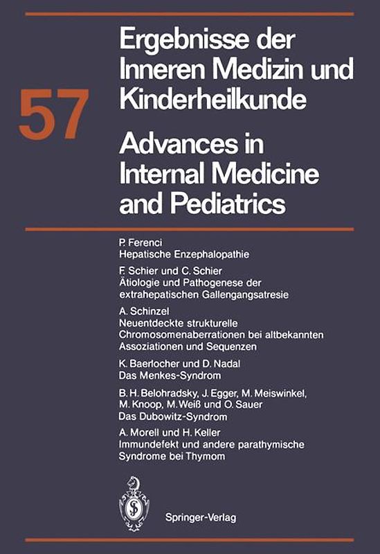 Ergebnisse der Inneren Medizin und Kinderheilkunde/Advances in Internal Medicine and Pediatrics