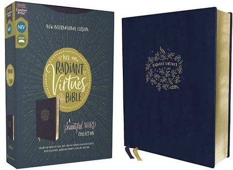 Niv, Radiant Virtues Bible: A Beautiful Word Collection, Leathersoft, Navy, Red Letter, Comfort Print