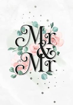 Mr und Mr: Gästebuch Schwule Hochzeit mit Eukalyptus & Rosen Motiv · Zum Selbstgestalten