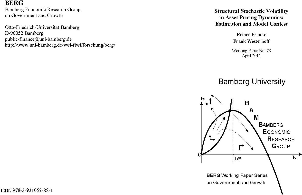 Structural Stochastic Volatility in Asset Pricing Dynamics: Estimation and Model Contest