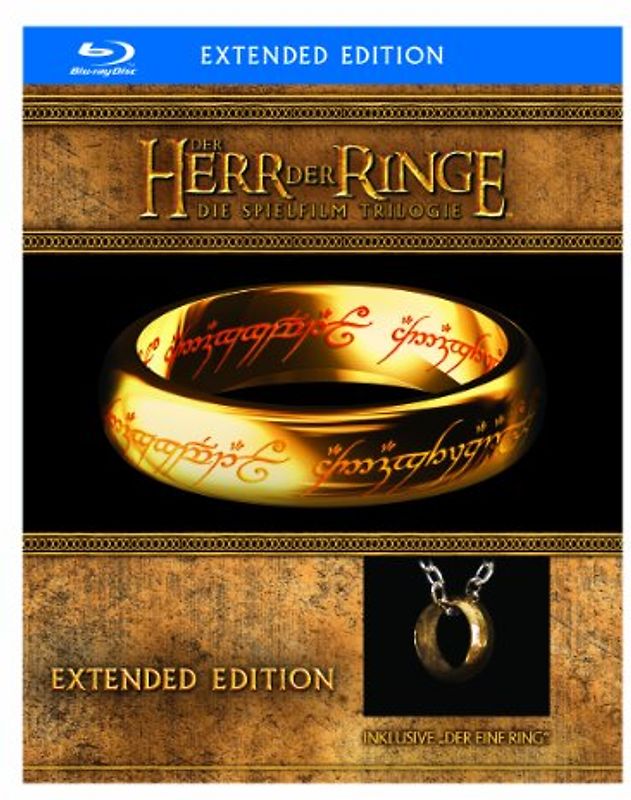 Der Herr der Ringe - Die Spielfilm Trilogie (Limited Extended Editions inkl. Der Eine Ring"-Replik) Blu-ray Disc