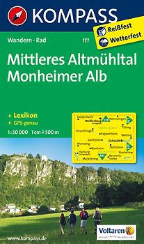 KOMPASS Wanderkarte Mittleres Altmühltal - Monheimer Alb