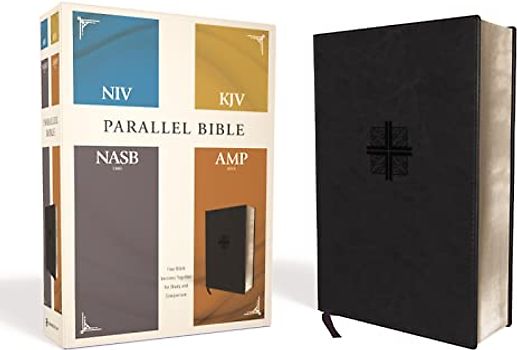 Niv, Kjv, Nasb, Amplified, Parallel Bible, Leathersoft, Black
