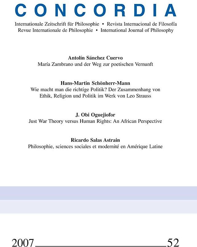 Concordia - Internationale Zeitschrift für Philosophie Heft 52