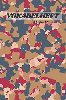 Vokabelheft 2 Spalten A5: liniertes Schulheft Camo Design design in DIN A5 Format mit 70 Seiten fuer Vokabeln und ... Franzoesisch,italenisch latein etc.)