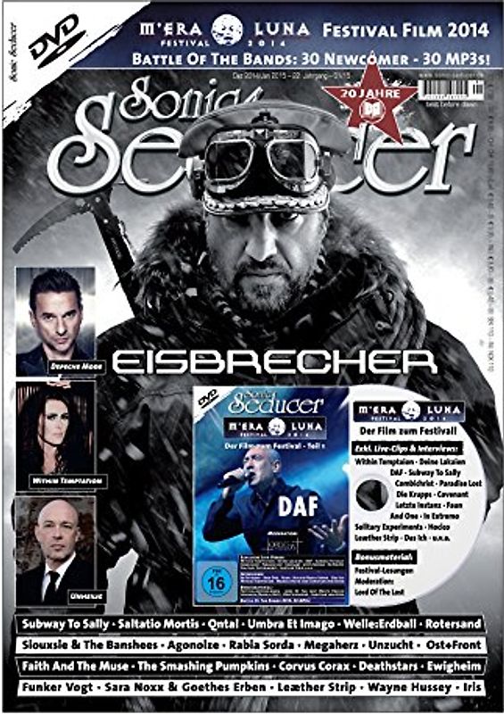 Sonic Seducer 12-2014/01-2015 + DVD: M'Era Luna 2014 - Der Film, Teil 1 mit vielen exkl. Live-Videos u.v.m., Bands: Eisbrecher, Depeche Mode, Within Temptation, Unheilig u.a. - Sonic Seducer
