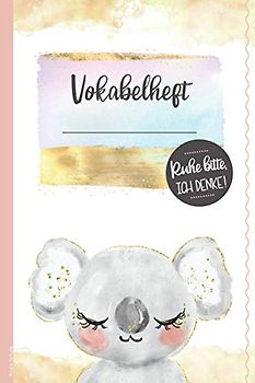Koala Schule: Koala Buch | Vokabelheft mit 2 Spalten und Teilungslinie | Koalabären Artikel als Schulheft sind ein schönes Geschenk in der Schultüte ... Mädchen die Fremdsprachen und Vokabeln lernen