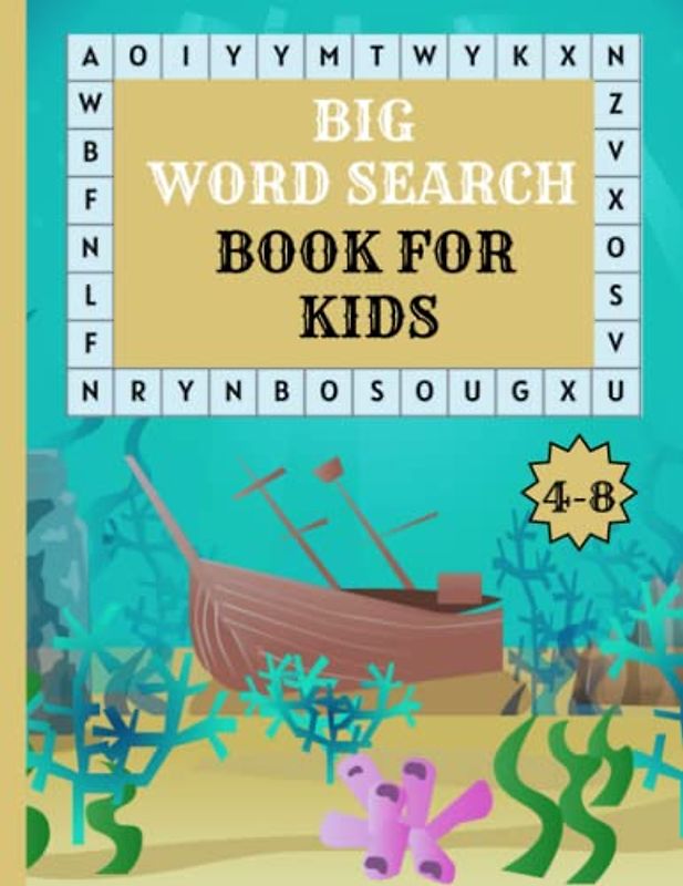 Big word search book for kids 4-8: fun word finder book with maze puzzles and jokes