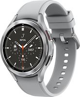 Samsung Galaxy Watch 4 Classic 46 mm Boîtier acier inoxydable argent Bracelet silicone argent [Wi-Fi]