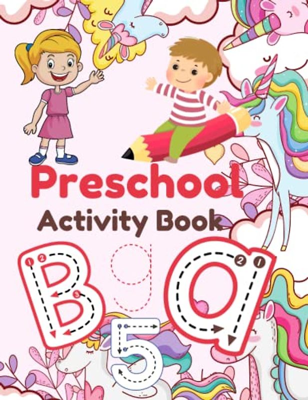 Preschool Activity Book For Kids: Large Print | Alphabet Tracing A - Z | Number & Spelling Tracing 1 - 10 | Line Tracing Activity | Counting Pictures | Shape Identification | Practicing pages |