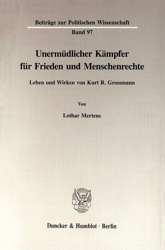 Unermüdlicher Kämpfer für Frieden und Menschenrechte.