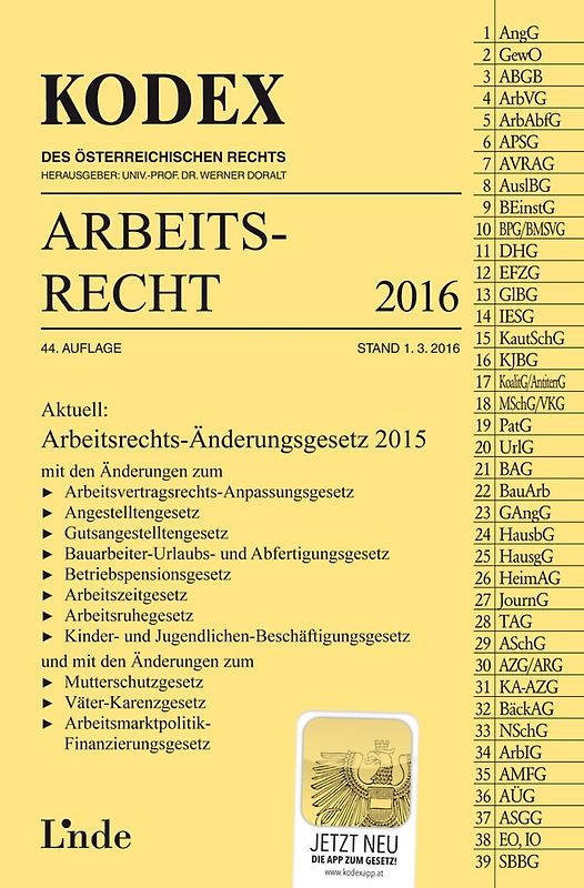 KODEX Arbeitsrecht 2016