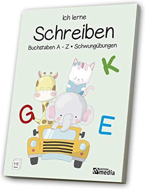 Schreib- und Rechenheft: Schwungübungen & Buchstaben A-Z
