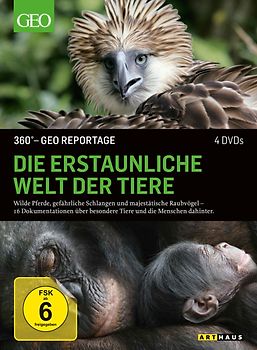 360 Grad - GEO Reportage - Die erstaunliche Welt der Tiere [4 DVDs] DVD