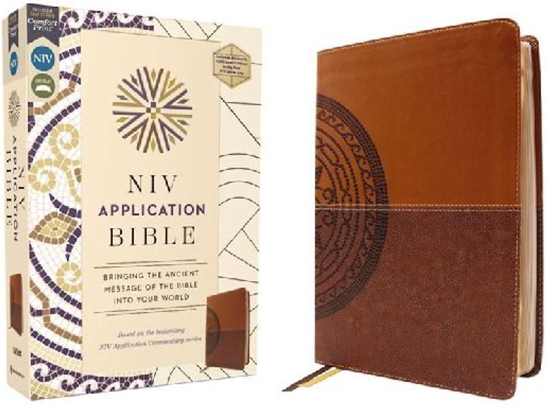 NIV Application Bible, Leathersoft, Brown, Red Letter, Comfort Print