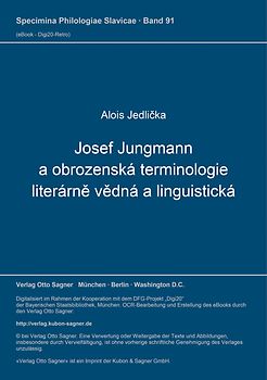 Josef Jungmann a obrozenská terminologie literárně vědná a linguistická
