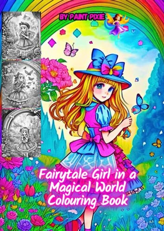 Fairytale Girl in a Magical World Colouring Book