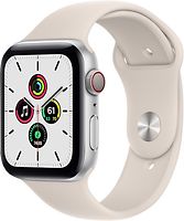 Apple Watch SE 44 mm Caja de aluminio en plata - Correa deportiva beige [Wifi + Cellular]
