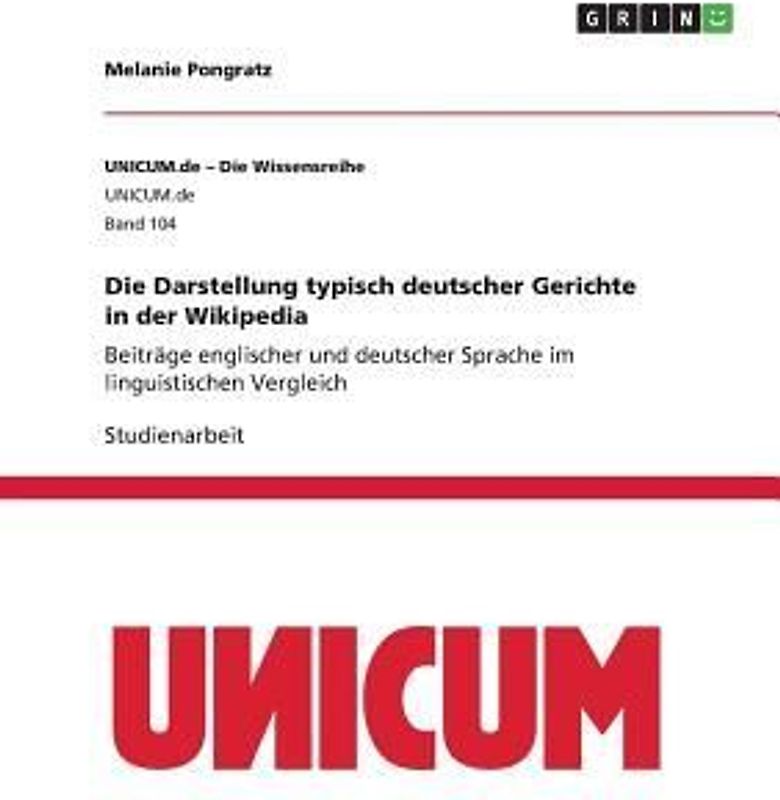 Die Darstellung typisch deutscher Gerichte in der Wikipedia