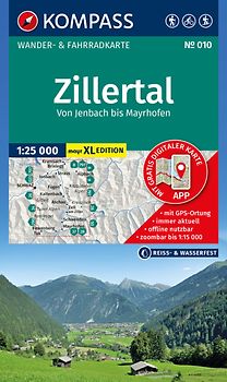 KOMPASS Wanderkarte 010 Zillertal - Von Jenbach bis Mayrhofen 1:25.000