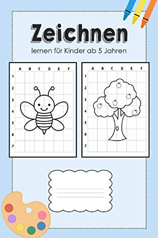 Zeichnen lernen für Kinder ab 5 Jahren: Zeichenbuch für Kinder ab 5 Jahre mit 50 Zeichnungen (Tiere, Einhorn, Dinosaurier, Fahrzeuge), Geschenk für 5 jährige Mädchen und Jungen