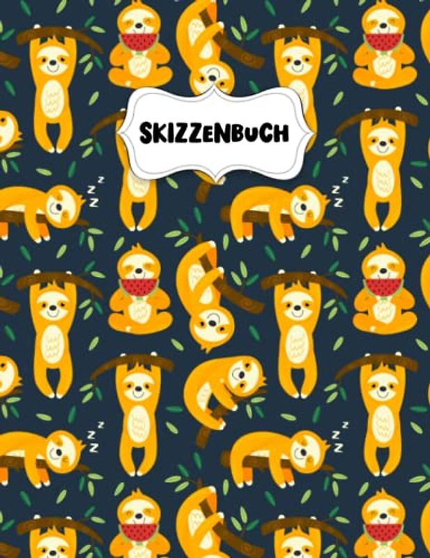 Skizzenbuch: Faules Baby-Faultier Zeichenblock A4 für Kinder: Blanko Zeichenmappe A4 Zeichen Block