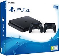 Image of Sony Playstation 4 slim 500 GB [incl. 2 draadloze controllers] zwart (Refurbished)